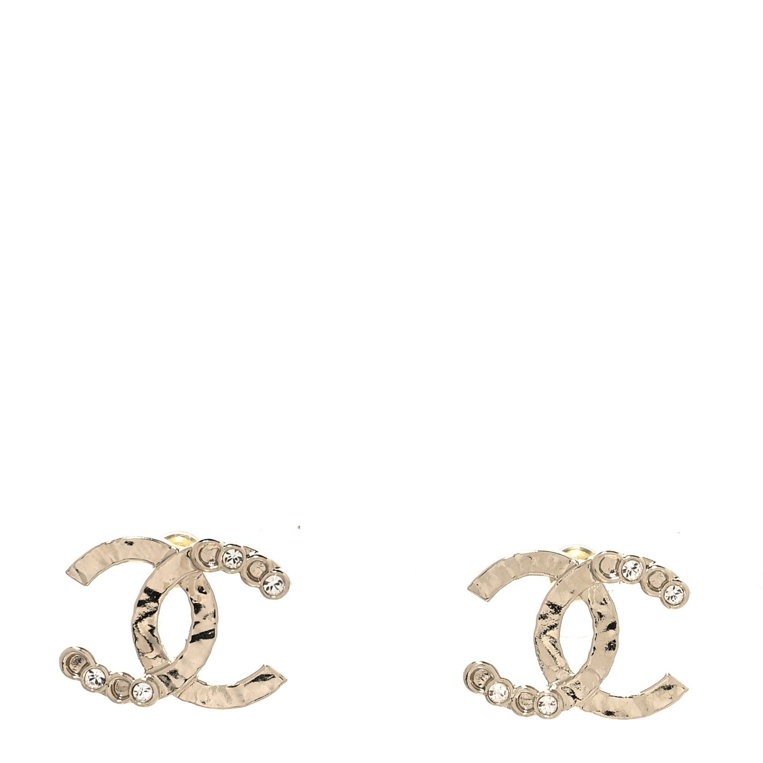 Chanel Crystal Coco CC Earrings Gold 1 of 4