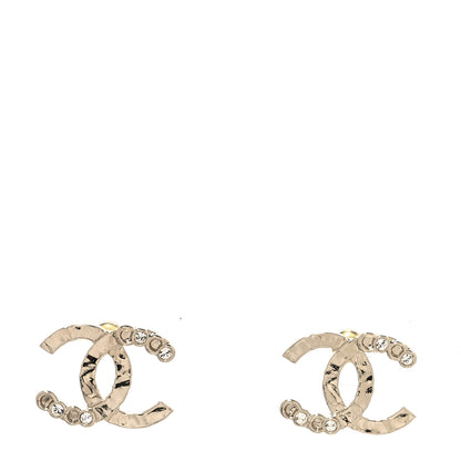 Chanel Crystal Coco CC Earrings Gold 1 of 4