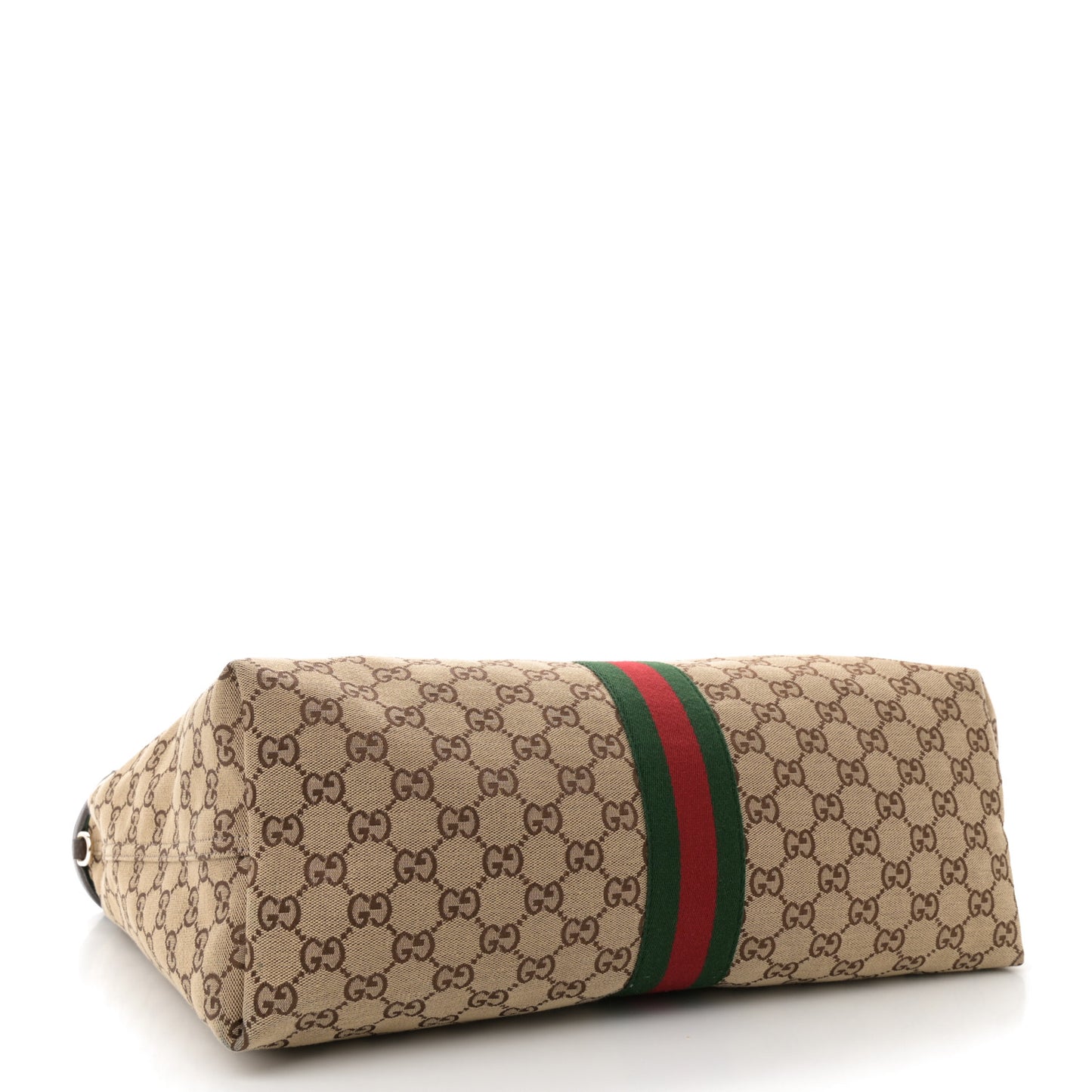 GG Monogram Web Large Giglio Tote Beige Brown
