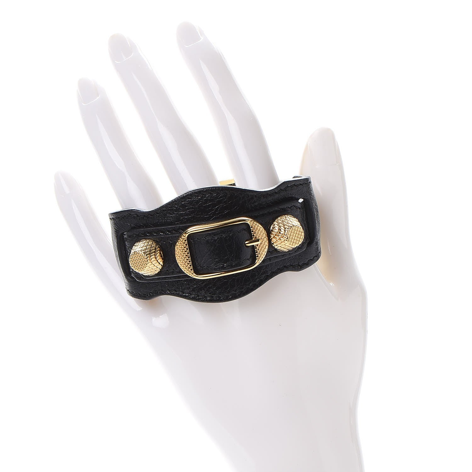 Balenciaga Agneau Arena Giant 12 Gold Hardware Bracelet S Black 2 of 5