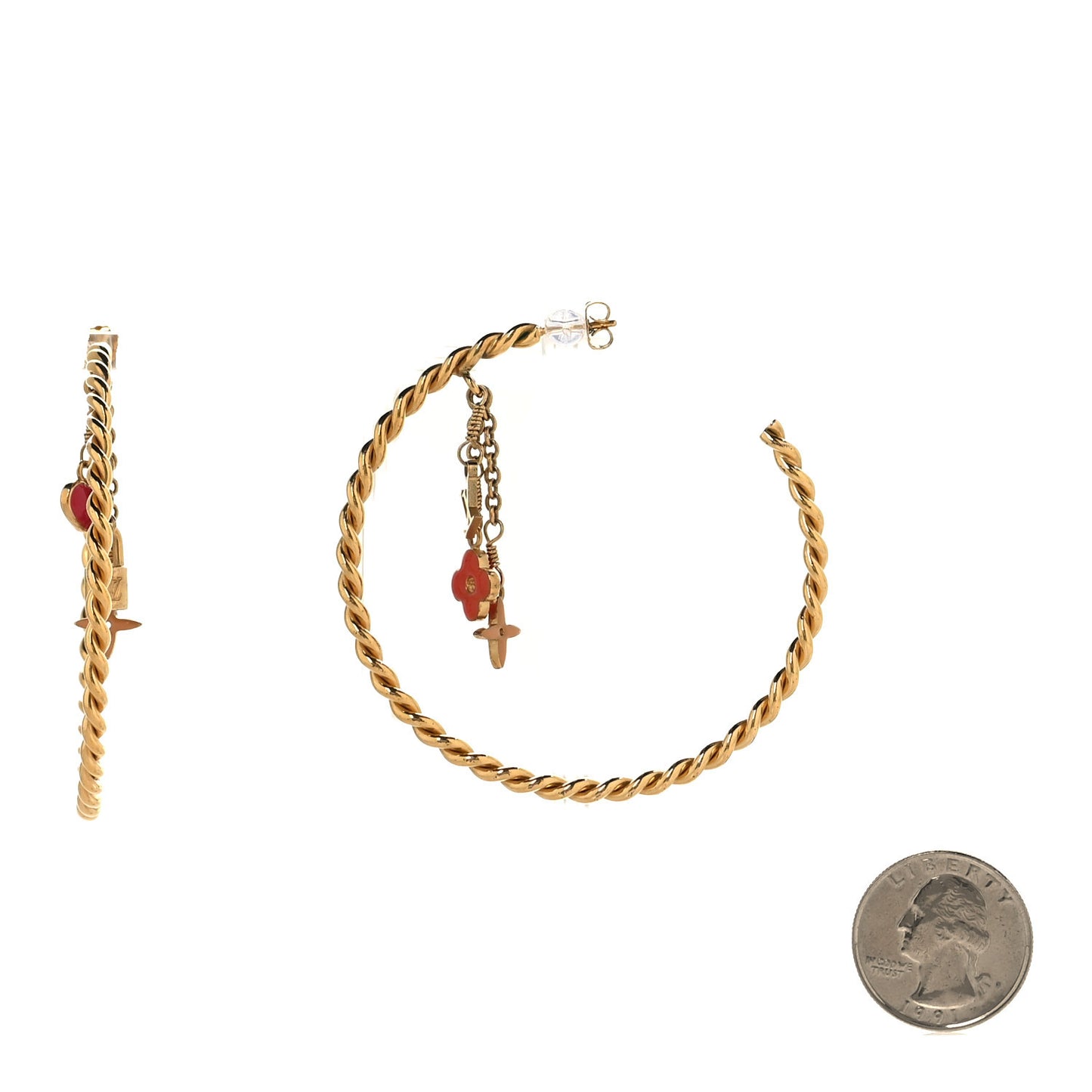 Sweet Monogram Creole Hoop Earrings Gold