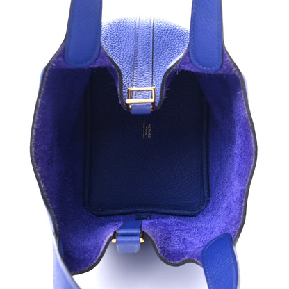 Hermes Taurillon Clemence Picotin Lock 18 PM Bleu Electrique 4 of 4