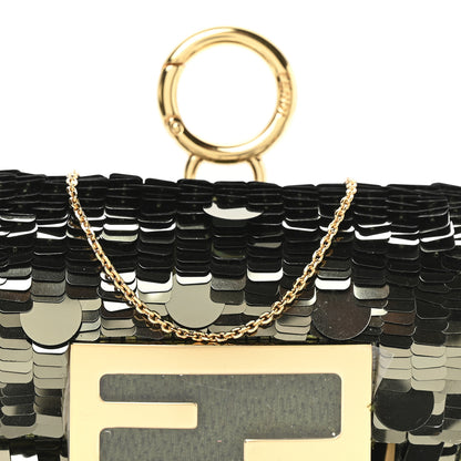Fendi Sequin Paillettes Shiny Nappa Sex and the City Nano Maxi Buckle Baguette Charm Avocado 8 of 11