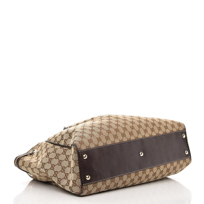Gucci Monogram Peggy Braided Tote Dark Brown 4 of 12