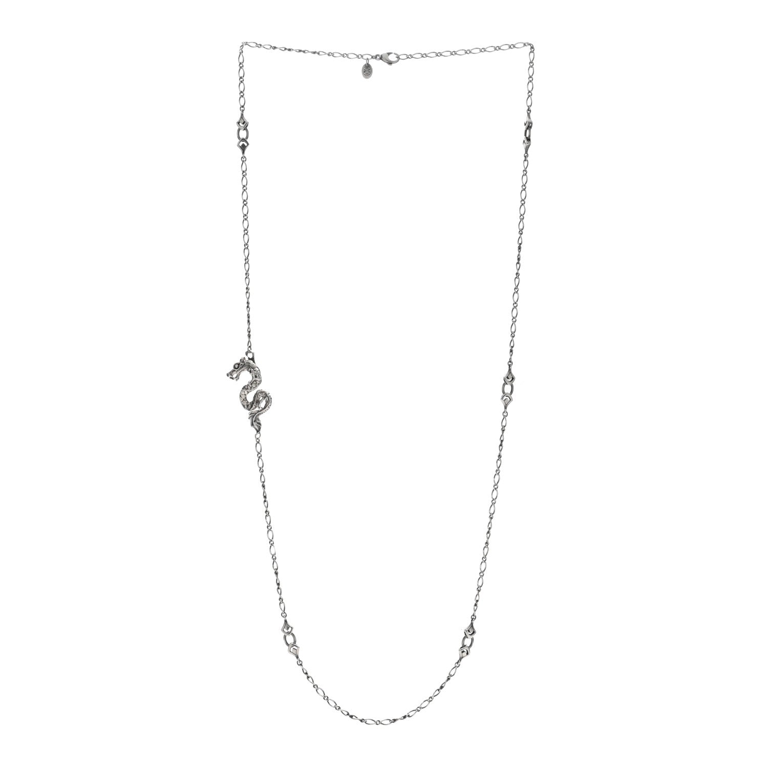 John Hardy Sterling Silver Legends Naga Dragon Station Necklace 36" 2 of 4