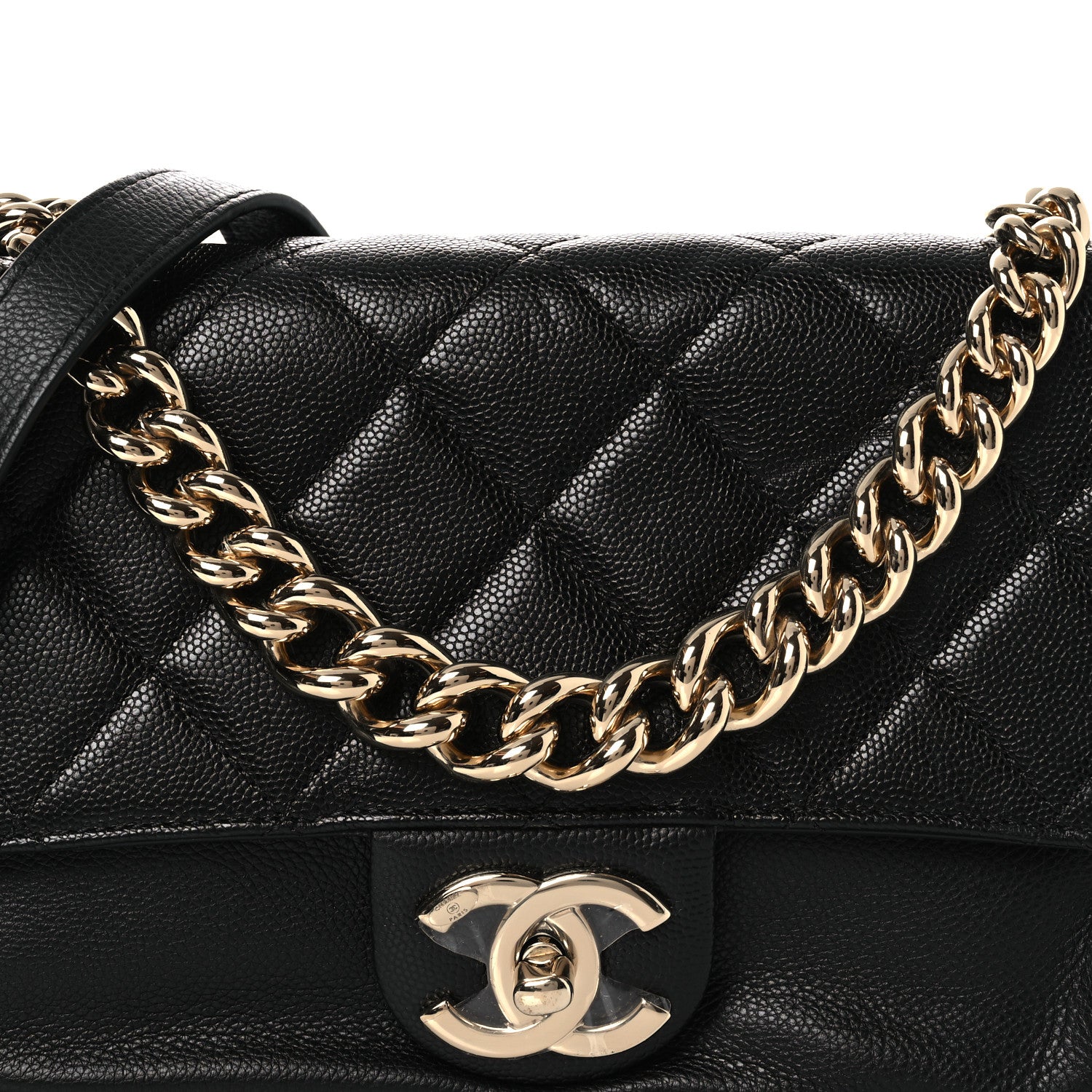 Chanel Caviar Quilted Small Studded Flap Black 8 of 11