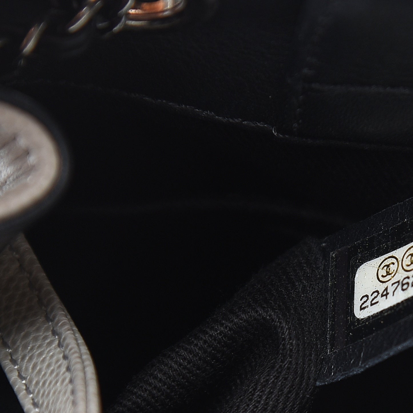 Caviar Quilted Small CC Bucket Bag Grey