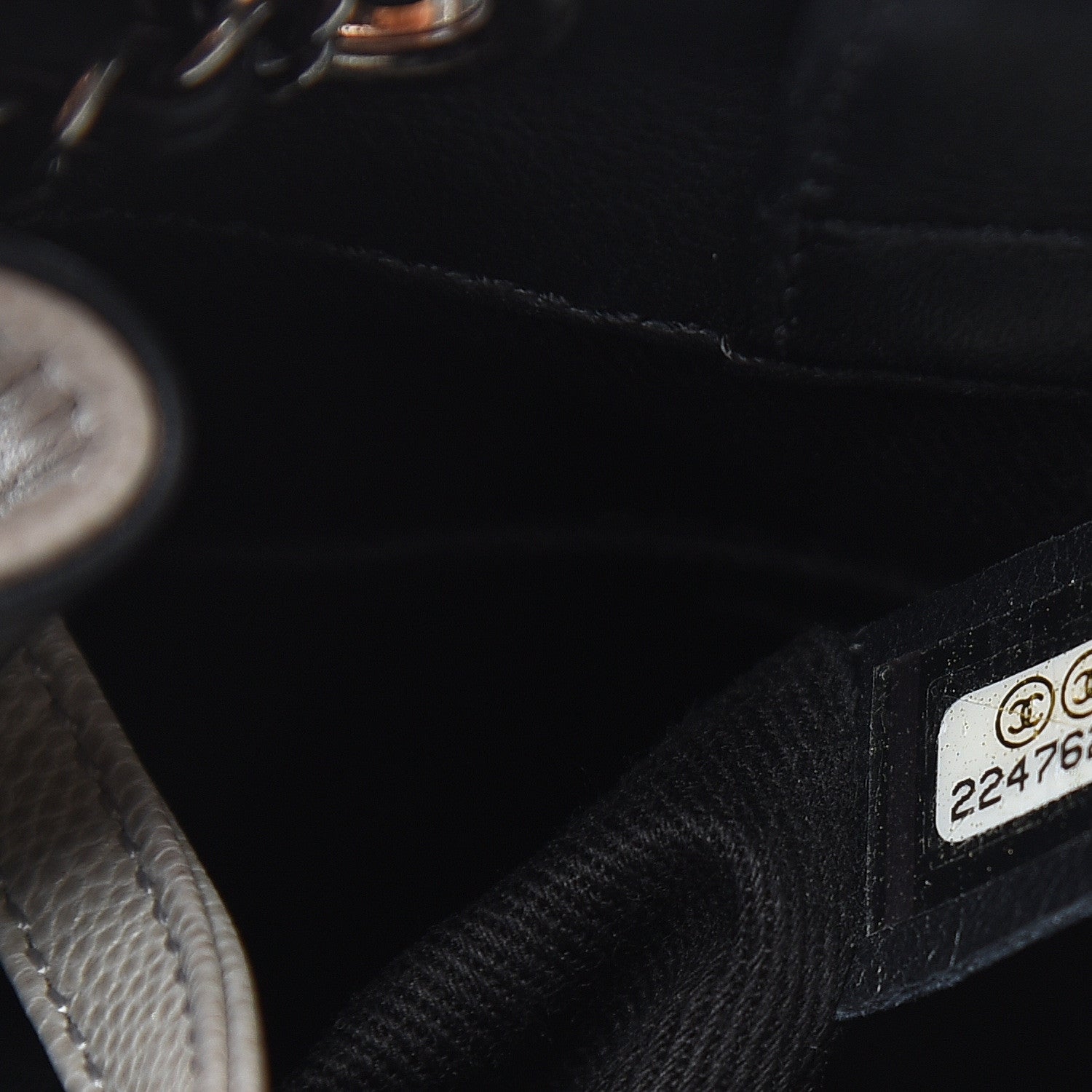 Chanel Caviar Quilted Small CC Bucket Bag Grey 7 of 12