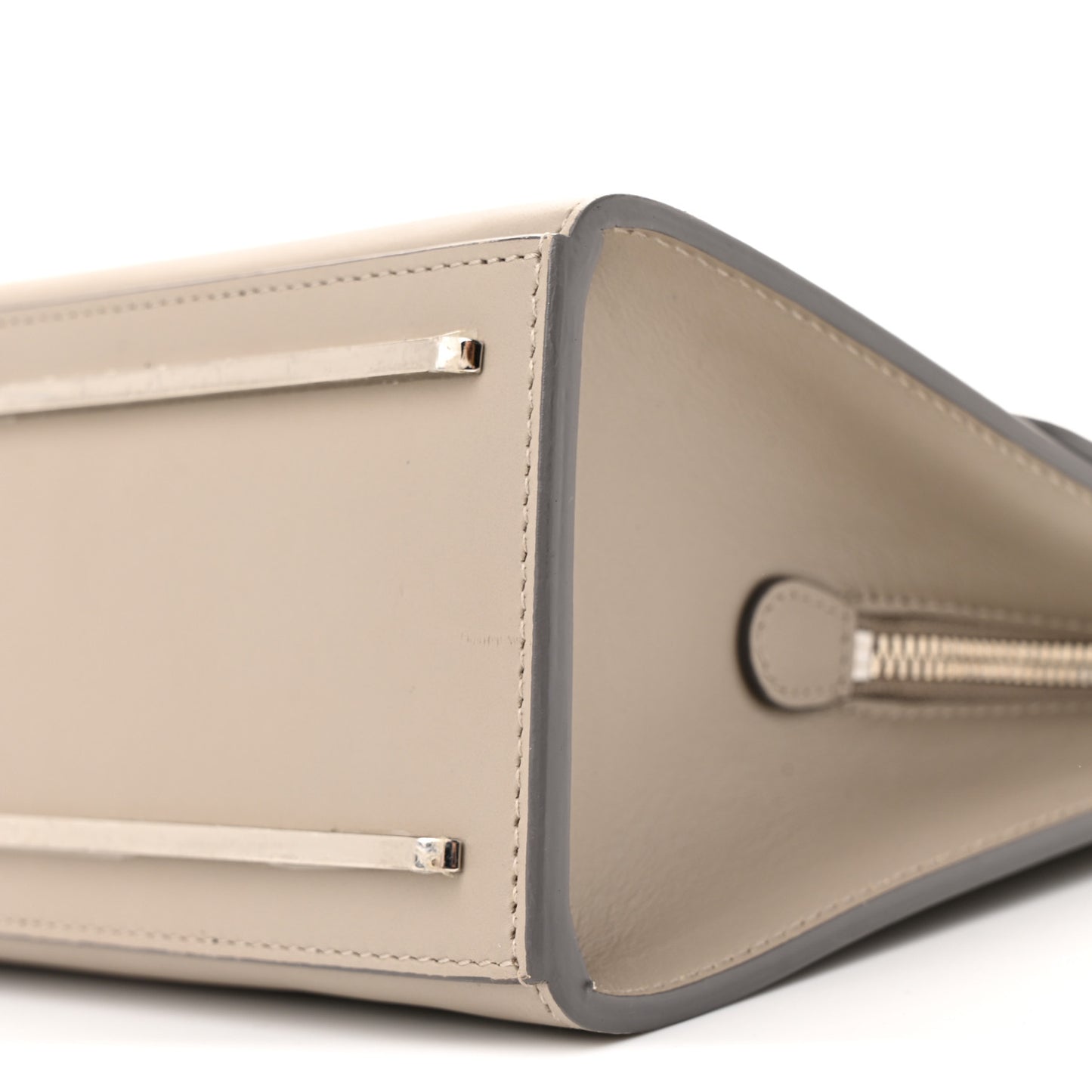 Smooth Calfskin Le Dix S Cartable Shoulder Bag Pearl Grey