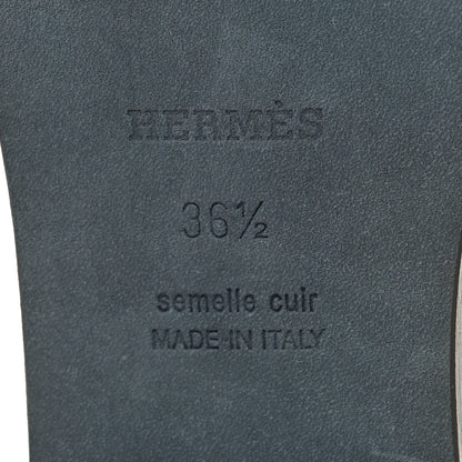 Hermes Calfskin Studded Oran Sandals 36.5 Gris Galet 7 of 10