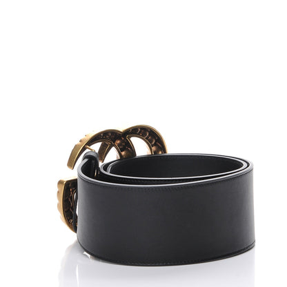 Gucci Moon Calfskin Pearl Double G 70mm Belt 80 32 Black Cream 3 of 6