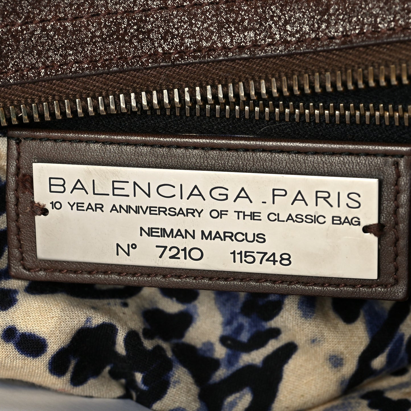 Metallic Craquele Calfskin Classic Hardware City Bronze
