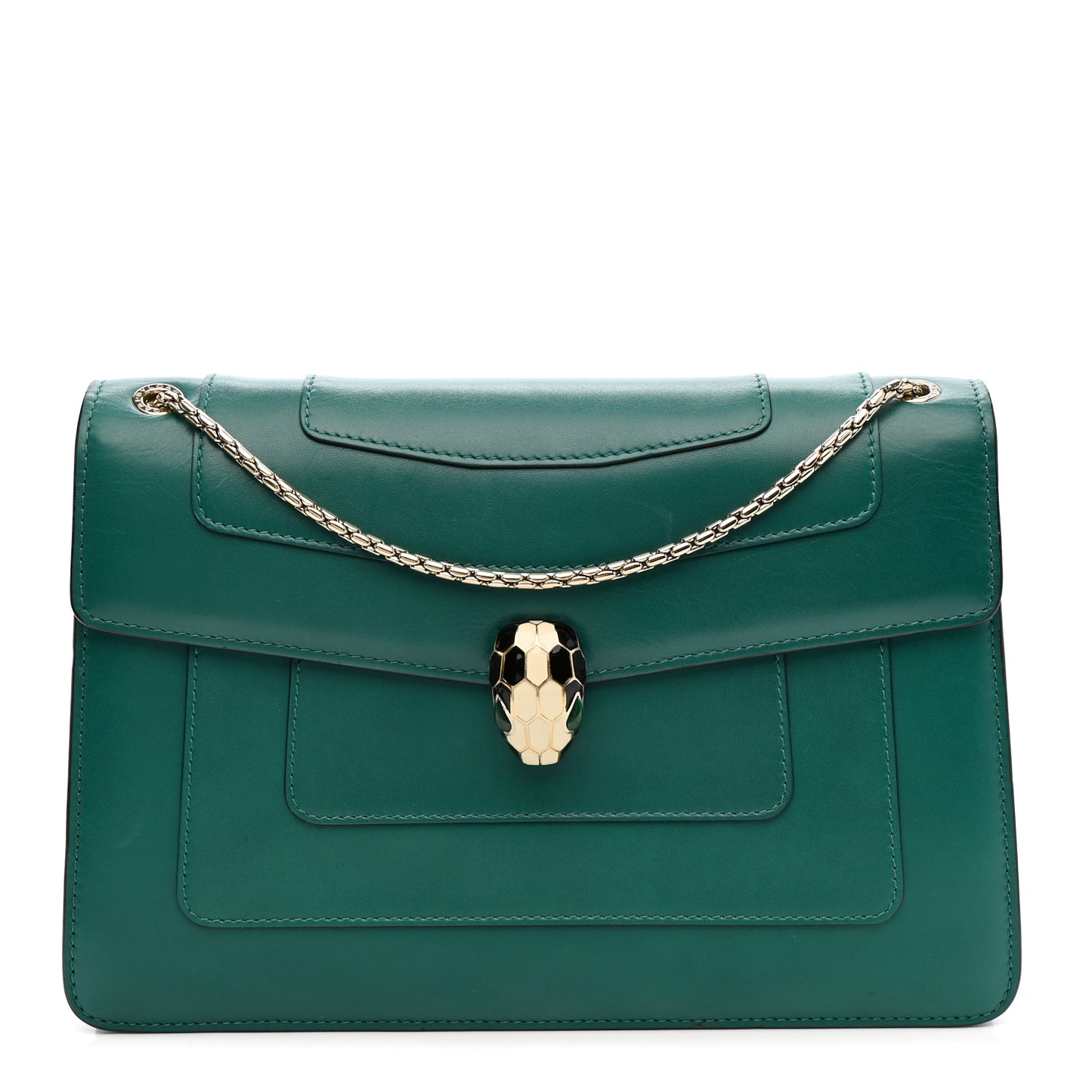 Calfskin Serpenti Forever Shoulder Bag Emerald Green