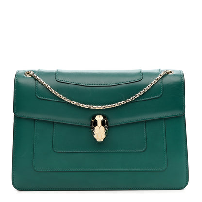 Bulgari Calfskin Serpenti Forever Shoulder Bag Emerald Green 1 of 16