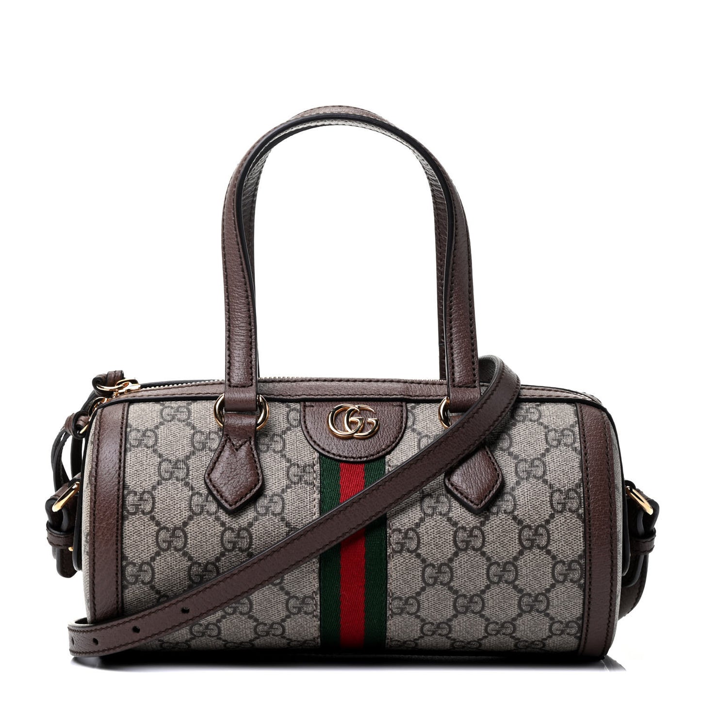 GG Supreme Monogram Web Small Ophidia Boston Bag Beige New Acero