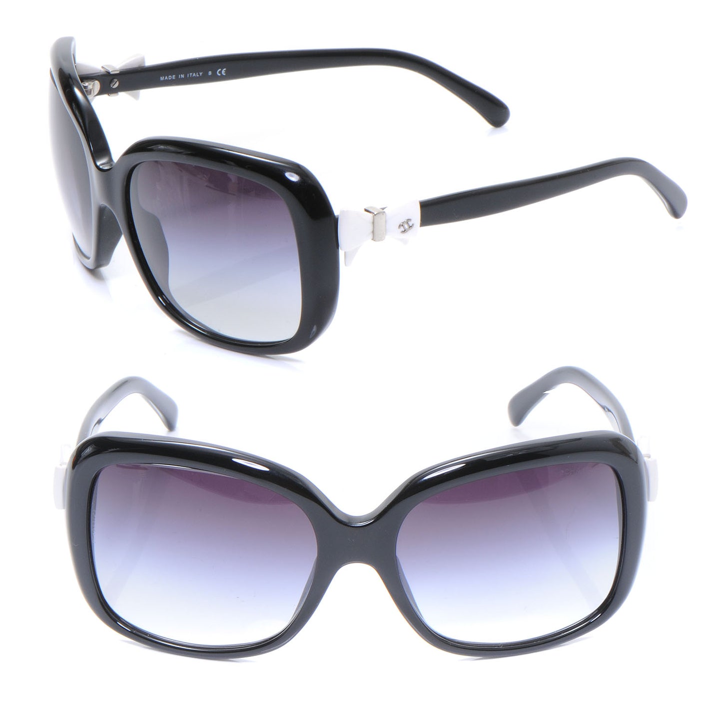 Acetate CC Bow Sunglasses 5171 Black White