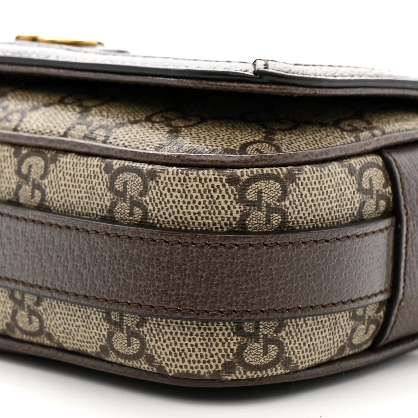 GG Supreme Monogram Web Mini Ophidia Flap Shoulder Bag Brown