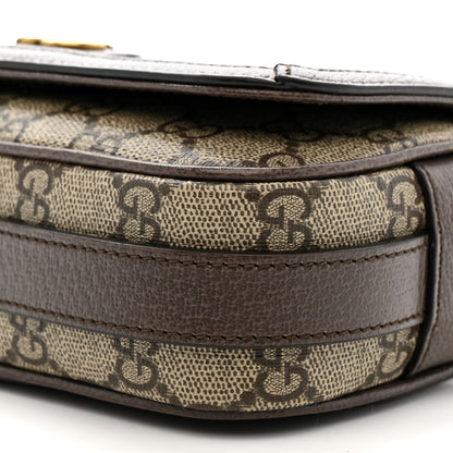Gucci GG Supreme Monogram Web Mini Ophidia Flap Shoulder Bag Brown 10 of 13