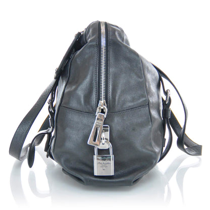 Prada Leather Buckle Satchel Nero Black 6 of 11