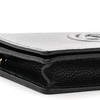 Gucci Pebbled Calfskin Soho Wallet On Chain Black 8 of 9