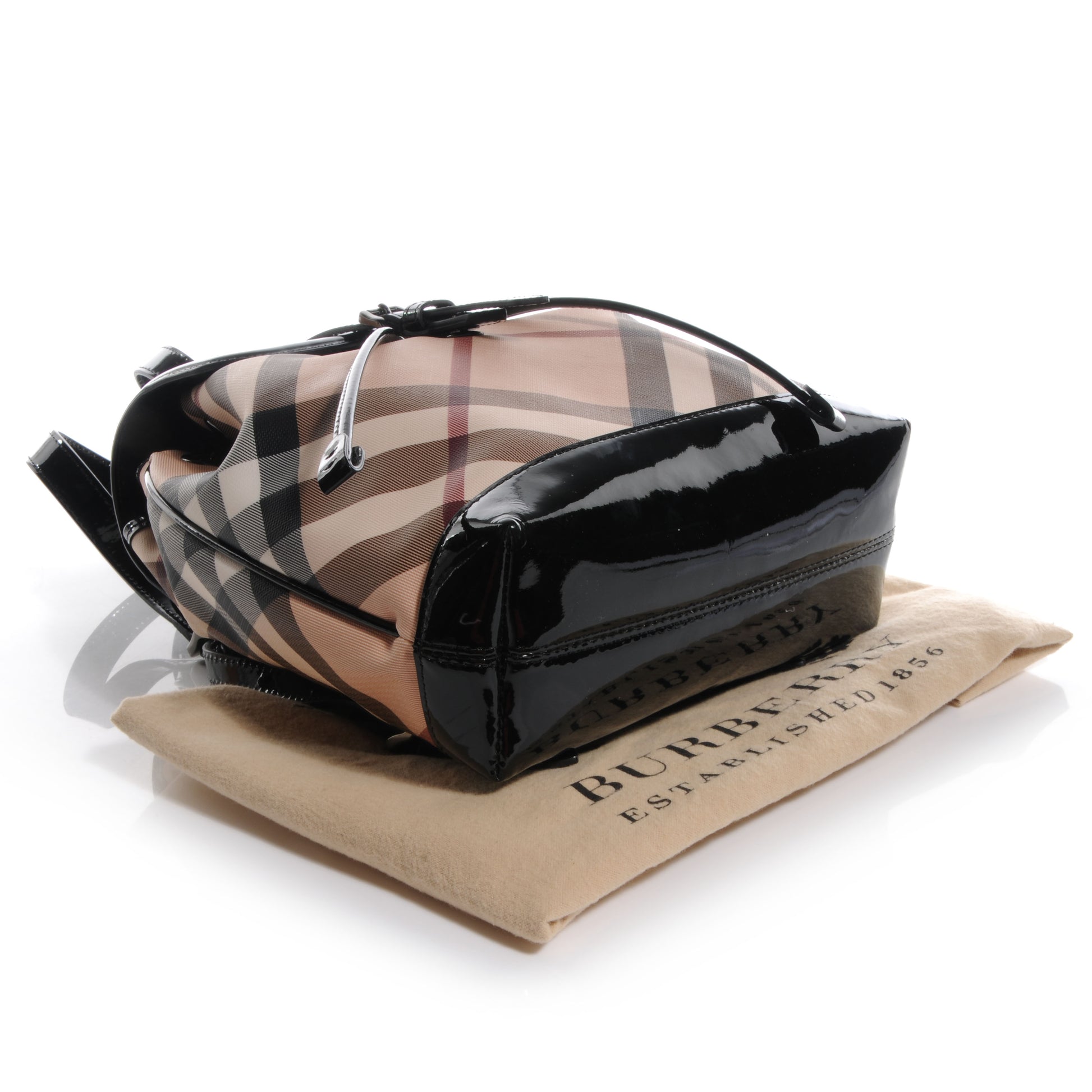 Burberry Patent Nova Check Backpack 5 of 12