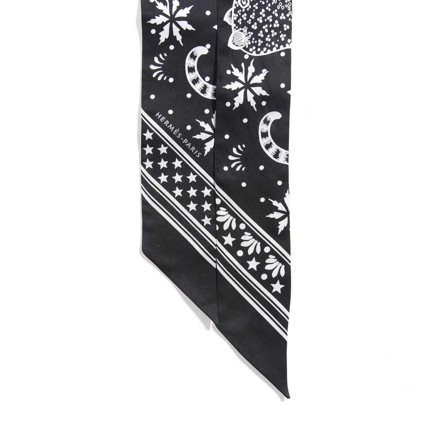 Silk Les Leopards Twilly Black White