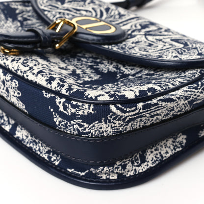Christian Dior Canvas Toile de Jouy Reverse Embroidered Medium Bobby Flap Blue 9 of 9