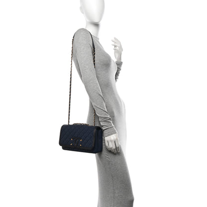 Chanel Caviar Quilted Medium CC Filigree Flap Navy Black 2 of 10