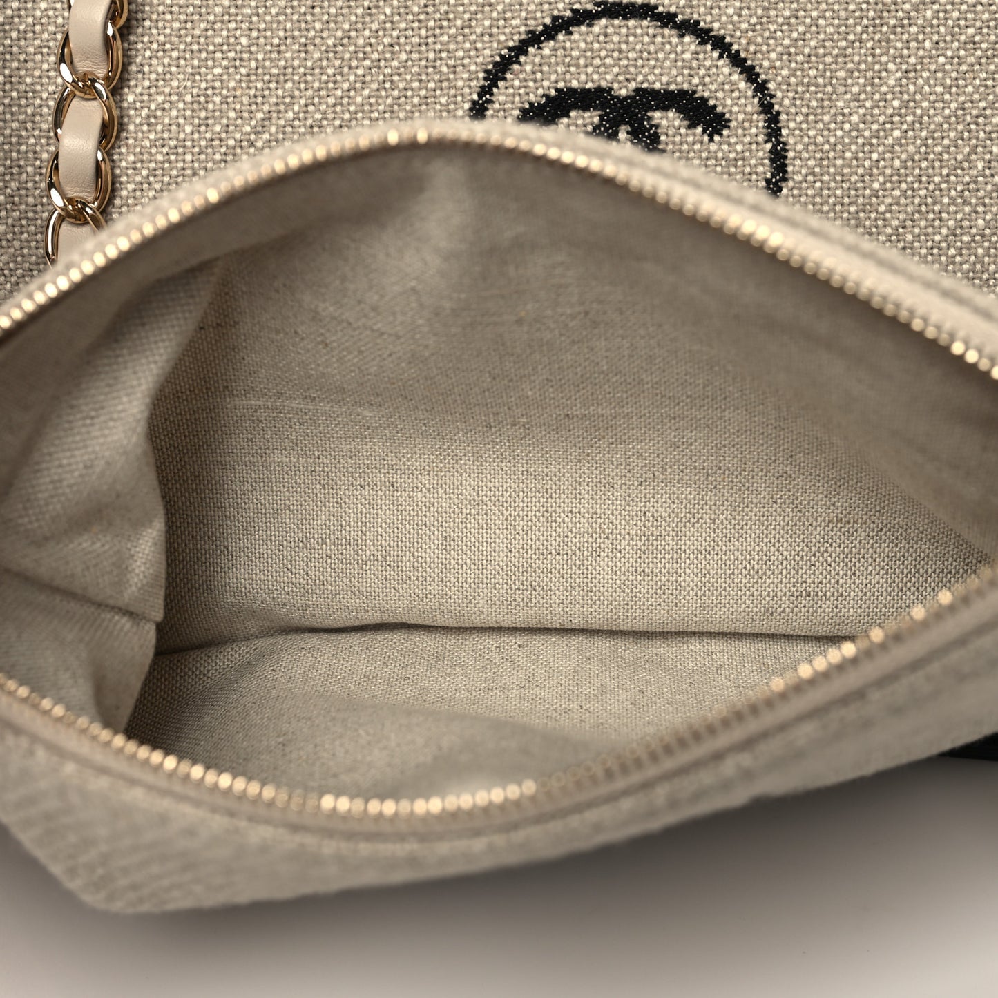 Mixed Fibers Small Deauville Tote Beige Black