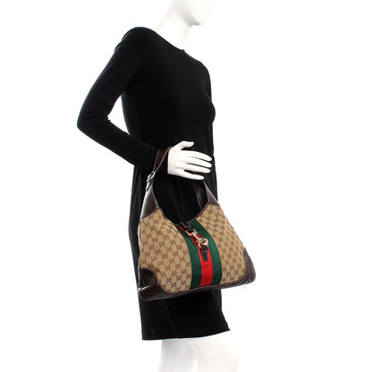 Gucci Monogram Web Jackie O Bouvier Hobo Dark Brown 2 of 7