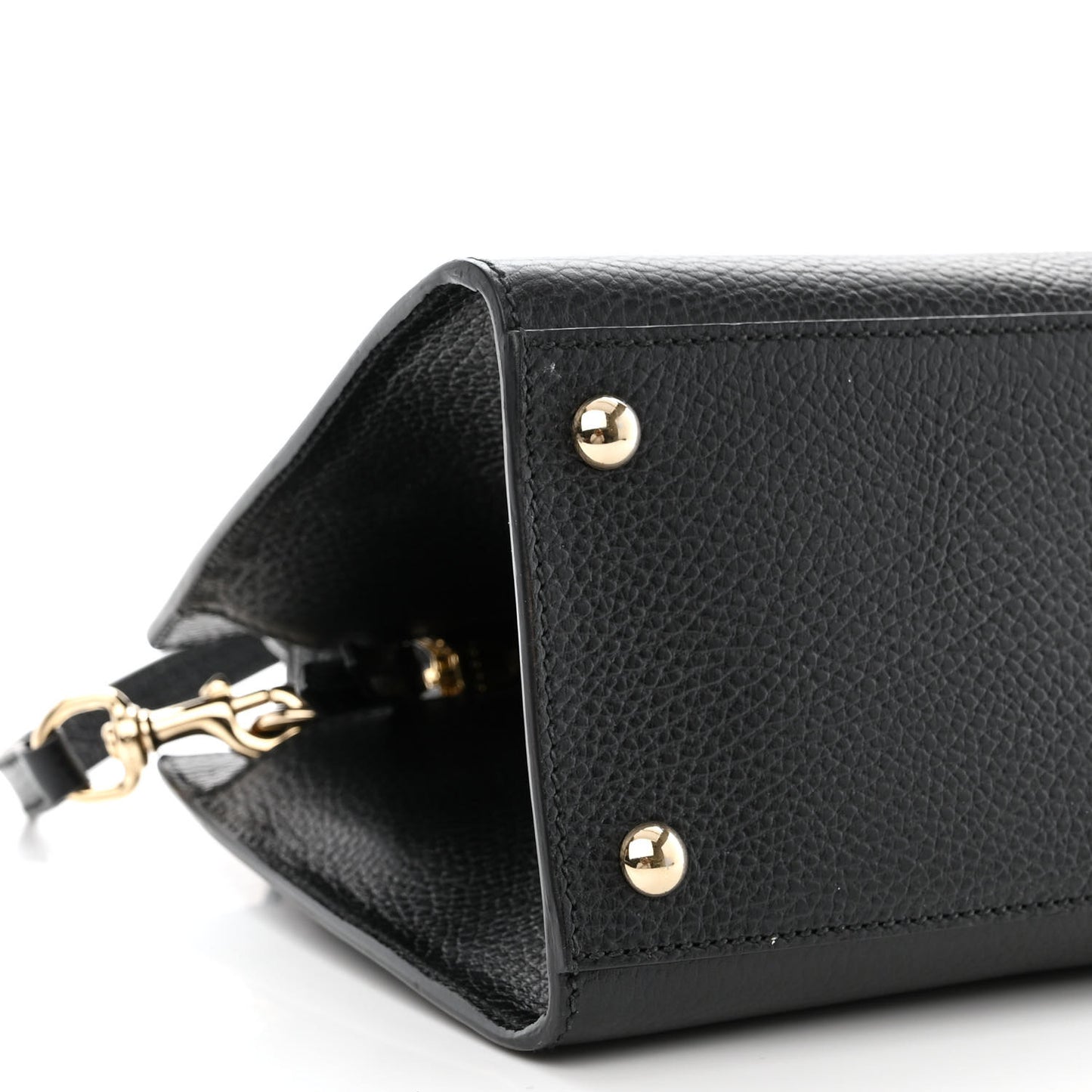 Dollar Calfskin Medium Soho Top Handle Satchel Black