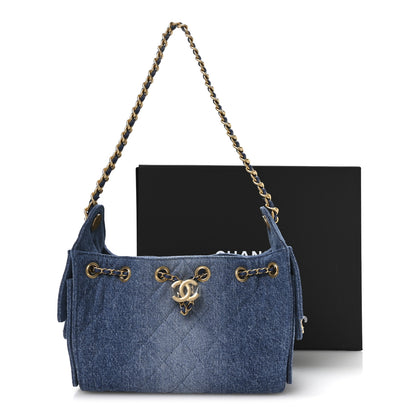 Chanel Washed Denim Quilted Mini Chanel 25 Handbag Blue 22 of 22