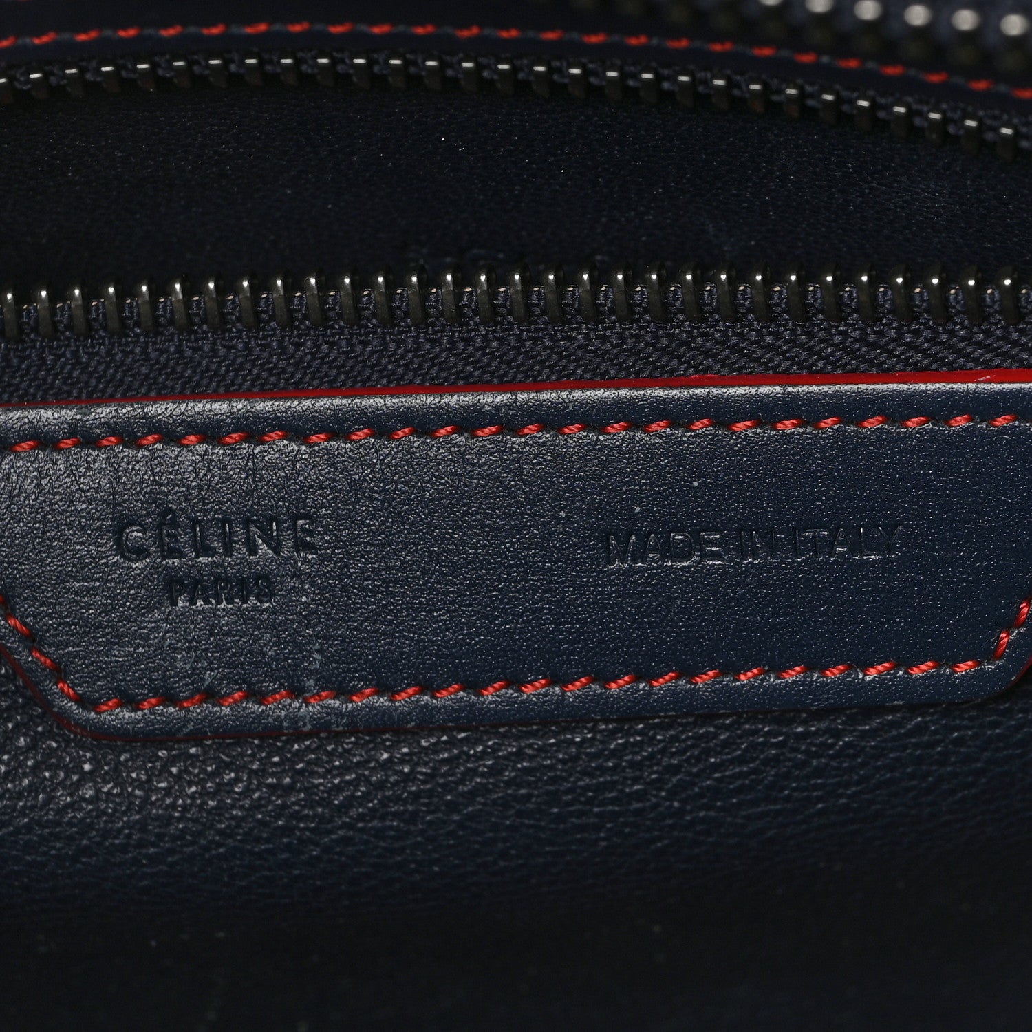 Celine Smooth Calfskin Mini Luggage Navy Red 6 of 9