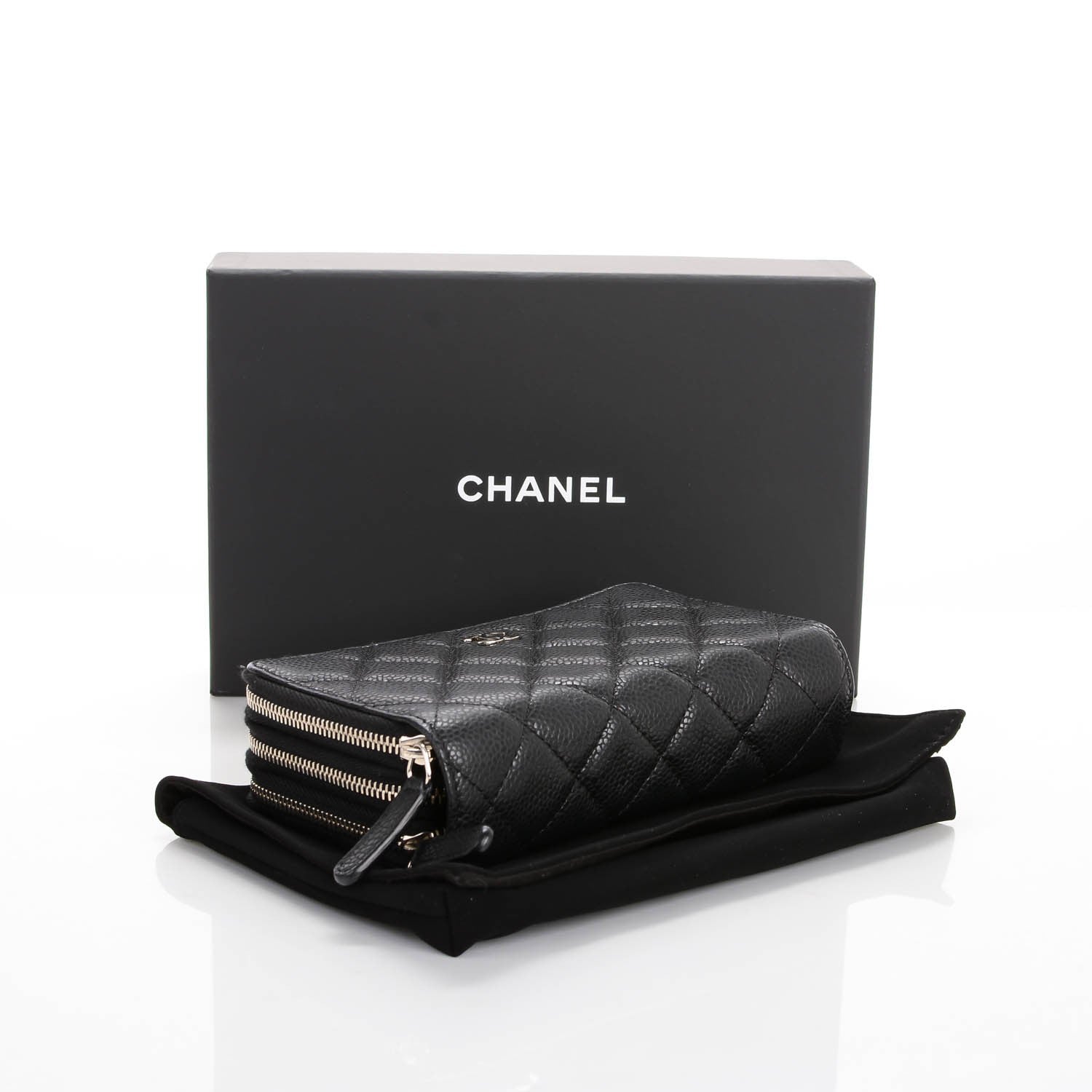 Chanel Caviar Quilted Zip Around Phone Holder Black 4 of 7