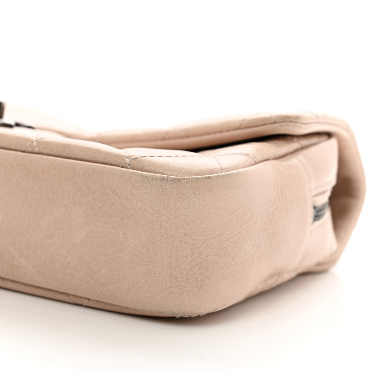 Glazed Calfskin Quilted Medium Duo Color Flap Light Pink