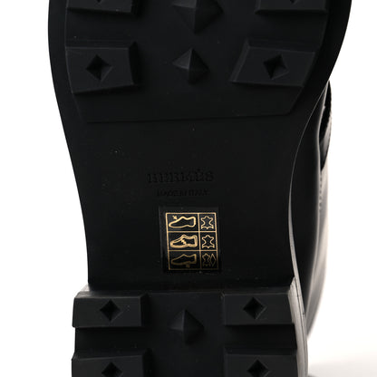 Hermes Glossed Calfskin Funk Ankle Boots 37 Black 6 of 7