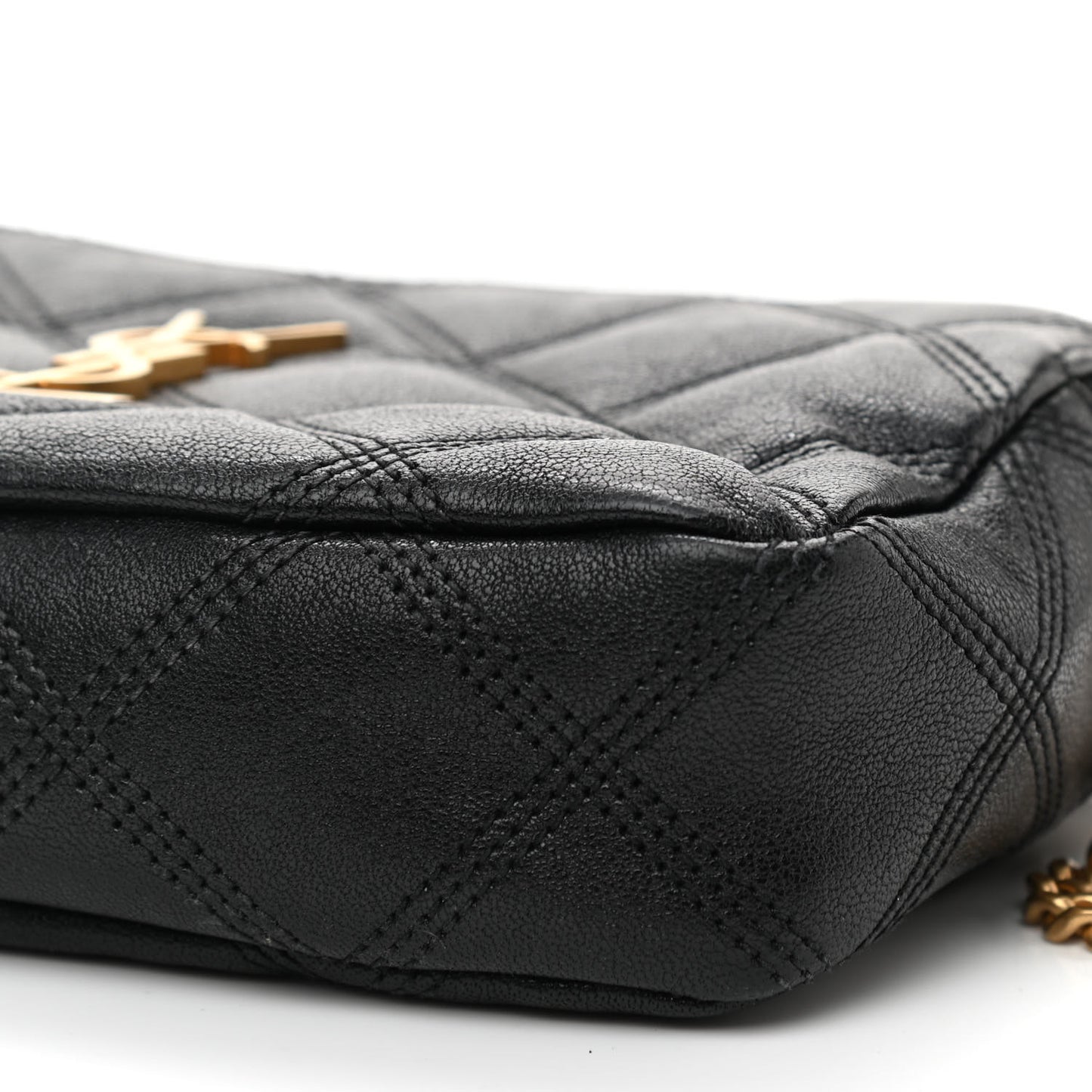 Grained Lambskin Quilted Mini Becky Double Zip Bag Black