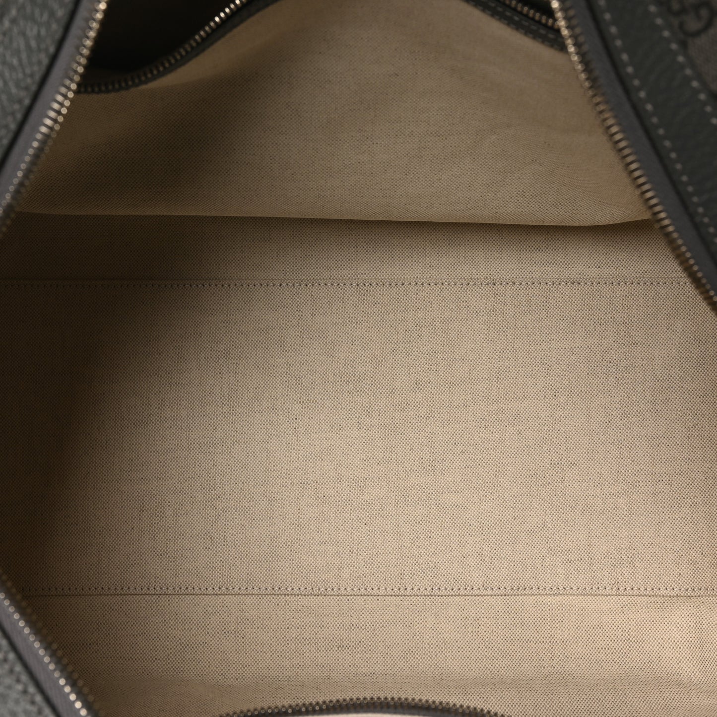 GG Supreme Monogram Textured Dollar Calfskin Medium Savoy Duffle Bag Grey Black Graphite Grey