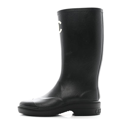 Chanel Caoutchouk CC High Boots 35 Black 1 of 10
