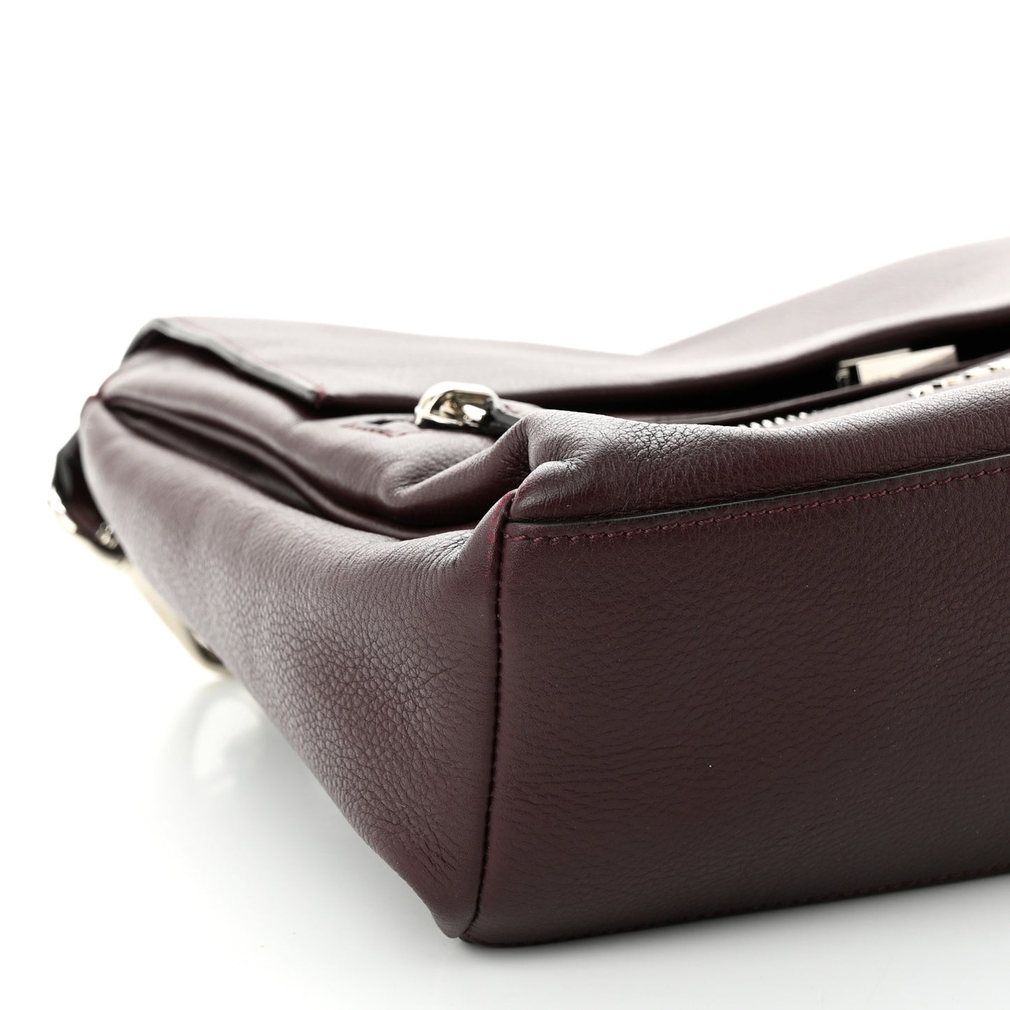 Calfskin Small Pandora Pure Flap Bag Aubergine