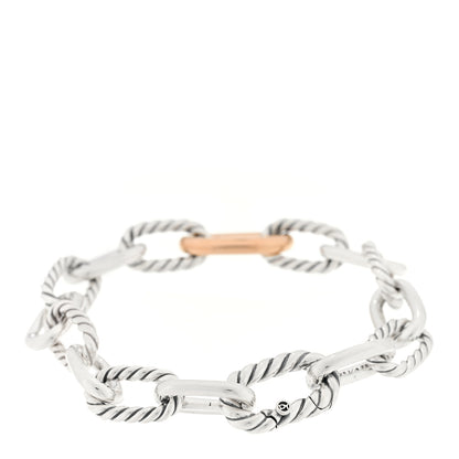 David Yurman Sterling Silver 18K Rose Gold 8.5mm Madison Chain Bracelet 2 of 4