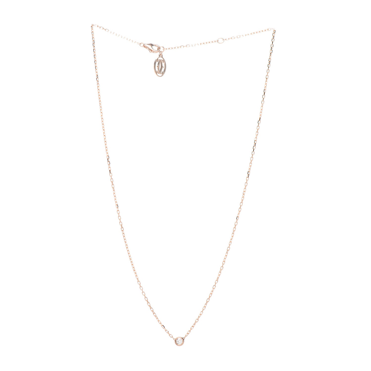 Cartier 18K Pink Gold Diamond SM D'Amour Pendant Necklace 2 of 4