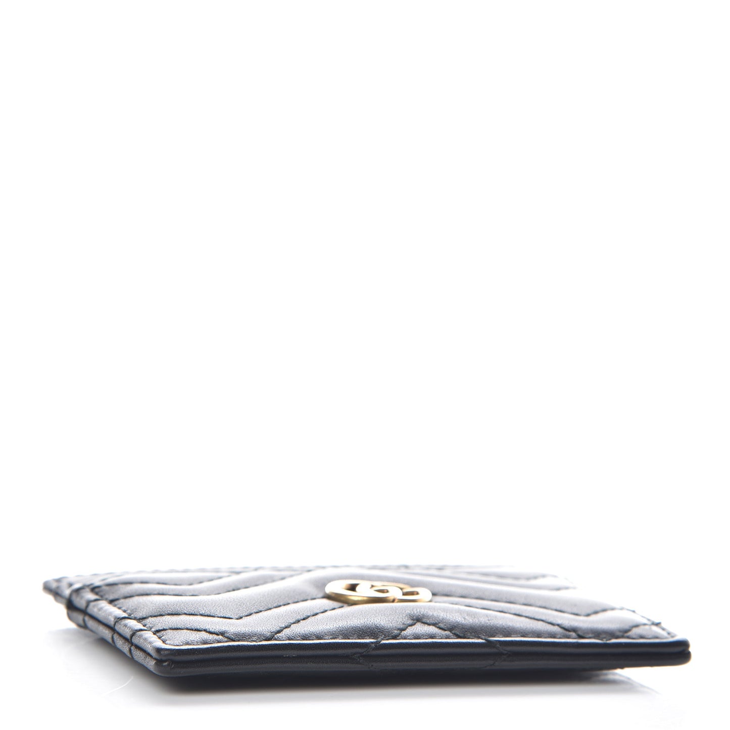 Calfskin Matelasse GG Marmont Card Holder Black