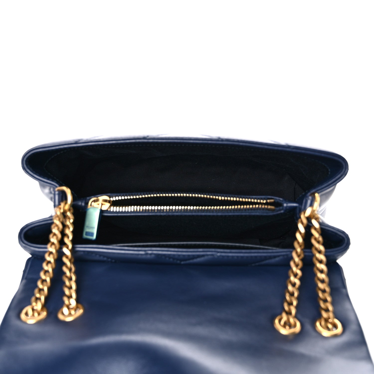 Saint Laurent Calfskin Y Quilted Monogram Small Loulou Chain Satchel Denim Brut 5 of 13