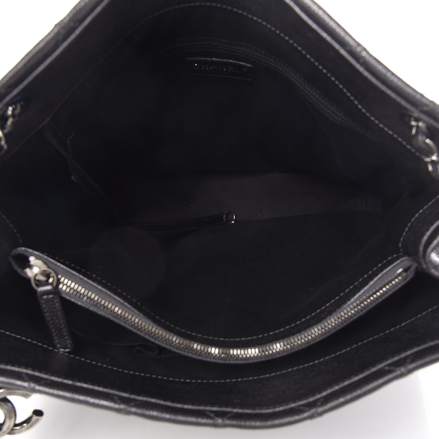 Chanel Iridescent Caviar Quilted Tall Chic Shopping Tote Argent 5 of 11