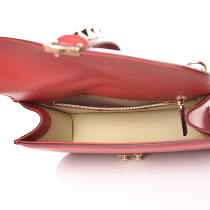 Valentino Garavani Vitello Medium Glam Lock Rockstud Flap Red 5 of 9