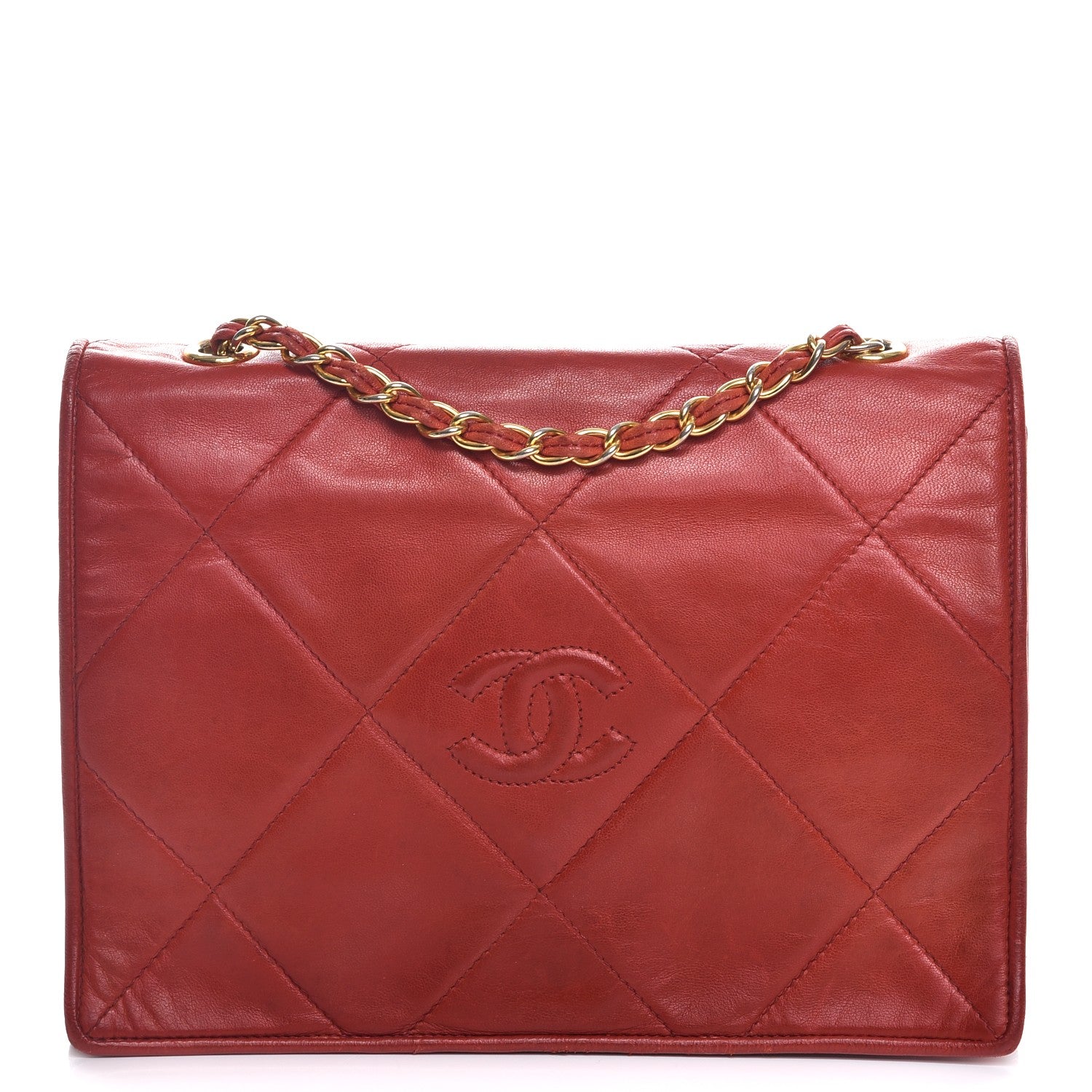 Chanel Lambskin Quilted Small Single Flap Red 1 of 9