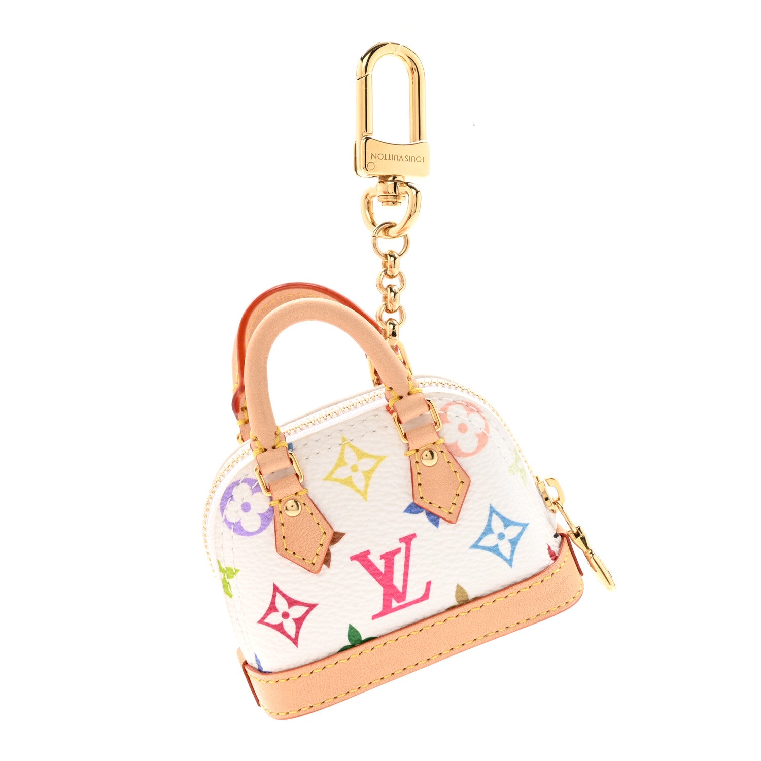 Louis Vuitton LV x TM Monogram Multicolor Micro Alma Bag Charm White 1 of 5