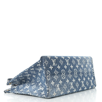 Louis Vuitton Monogram Jacquard Denim Onthego MM Bleu 4 of 10