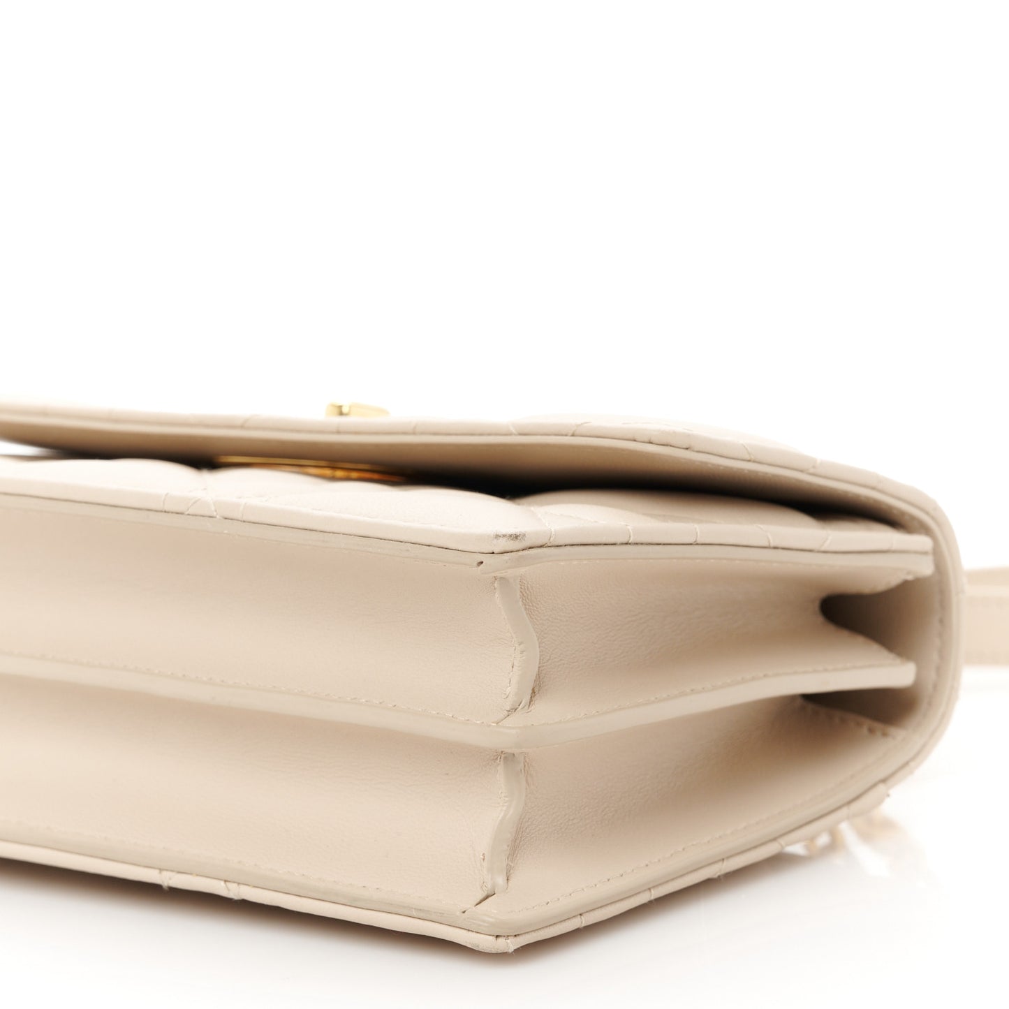 Lambskin Macrocannage Mini Miss Caro Bag Caramel Beige